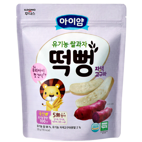 후디스 유기농쌀과자 자색고구마떡뻥 제품 이미지