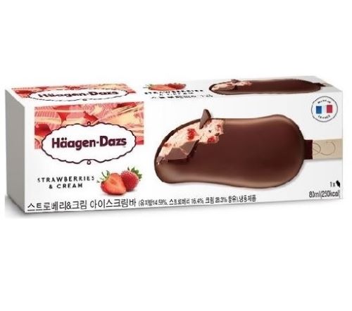 하겐다즈 스토로베리 앤 크림 아이스크림 바 제품 이미지